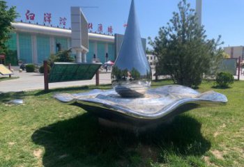不銹鋼水滴雕塑，鏡面不銹鋼水滴景觀擺件