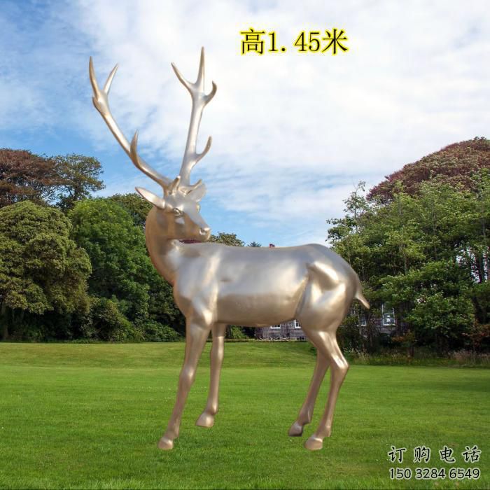 回頭梅花鹿雕塑廠家 香檳色系 不銹鋼雕塑梅花鹿報價 回頭梅花鹿雕塑廠家 香檳色系 不銹鋼雕塑梅花鹿報價