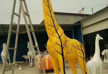 彩繪長頸鹿雕塑廠家 花樣自由配置 不銹鋼動(dòng)物小品