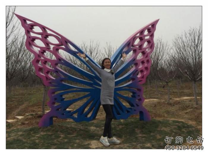 蝴蝶翅膀雕塑廠家 人影蝴蝶類 透雕蝴蝶翅膀雕塑工廠