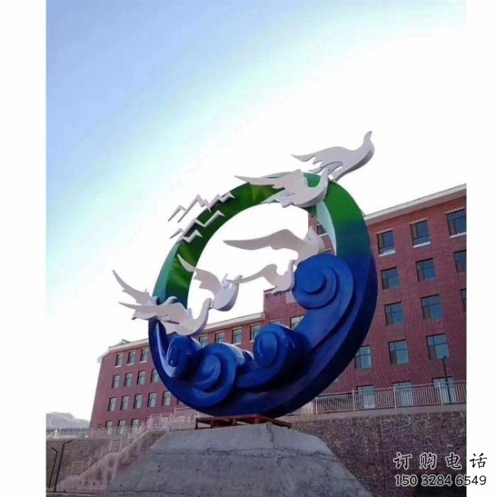 圓環(huán)大雁雕塑廠(chǎng)家 圓環(huán)雕塑 大雁雕塑 