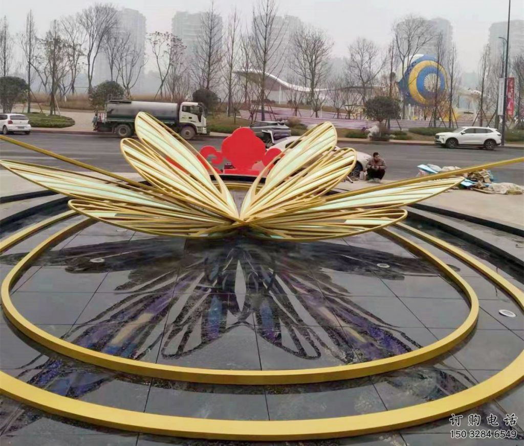 鈦金花朵雕塑廠家 鏤空工藝特點(diǎn) 陸地鈦金花朵雕塑擺放