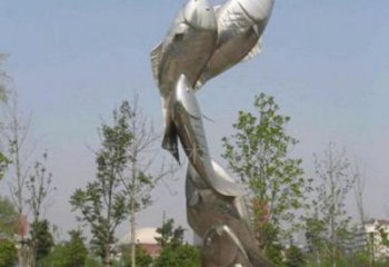 仿真小魚雕塑廠家 大型廣場(chǎng)擺件 公園鏡面小魚雕塑