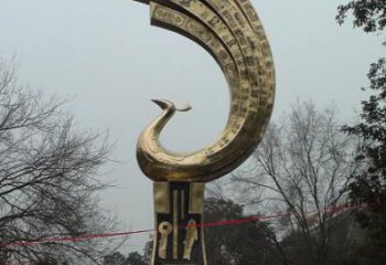 幾何龍鳳雕塑廠家 中式戶外擺件 廣場(chǎng)切面龍鳳雕塑