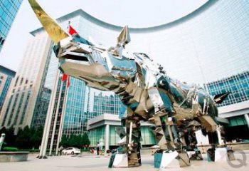 切面犀牛雕塑廠家 現(xiàn)代抽象擺件 商場(chǎng)切面犀牛雕塑