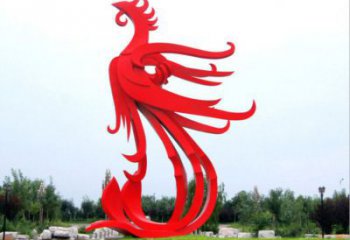 幾何火鳳凰雕塑廠家 中式烤漆擺件 廣場(chǎng)現(xiàn)代火鳳凰雕塑