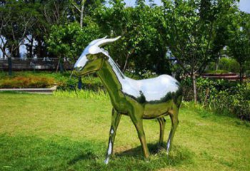 鏡面小羊雕塑廠家 現(xiàn)代公園擺件 游樂場異形小羊雕塑