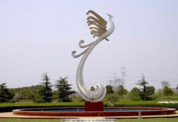 鏡面鳳鳥雕塑廠家 現(xiàn)代公園擺件 游樂場(chǎng)異形鳳鳥雕塑