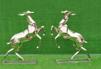 切面小鹿雕塑廠家 現(xiàn)代抽象擺件 商場(chǎng)切面小鹿雕塑