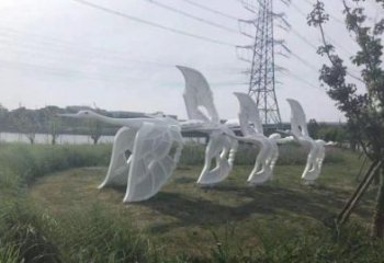 游樂場(chǎng)海鷗雕塑廠家 公園草地?cái)[件 住宅小區(qū)鏤空海鷗雕塑