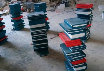 噴漆書(shū)山雕塑廠家 中式公園小品 戶外不銹鋼書(shū)山雕塑