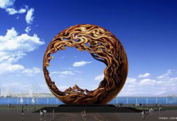 仿古球狀雕塑廠家 現(xiàn)代鏤空小品 房地產不銹鋼球狀雕塑