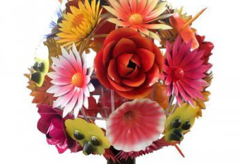 街頭花球雕塑廠(chǎng)家 大型別墅區(qū)擺件  烤漆不銹鋼花球雕塑
