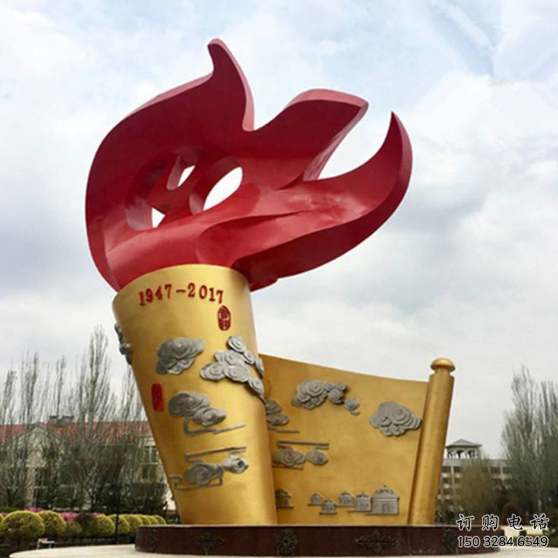 大型商場火炬雕塑廠家 現(xiàn)代擺件 創(chuàng)意不銹鋼火炬雕塑