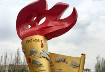 大型商場(chǎng)圣火雕塑廠家 廣場(chǎng)擺件 現(xiàn)代不銹鋼圣火雕塑
