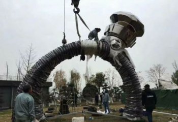 幾何鉆戒雕塑廠家 戶外小品 大門(mén)口不銹鋼鉆戒雕塑