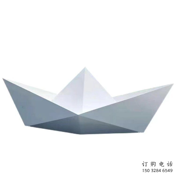 游樂(lè)場(chǎng)船型雕塑廠家 現(xiàn)代擺件  幾何不銹鋼船型雕塑