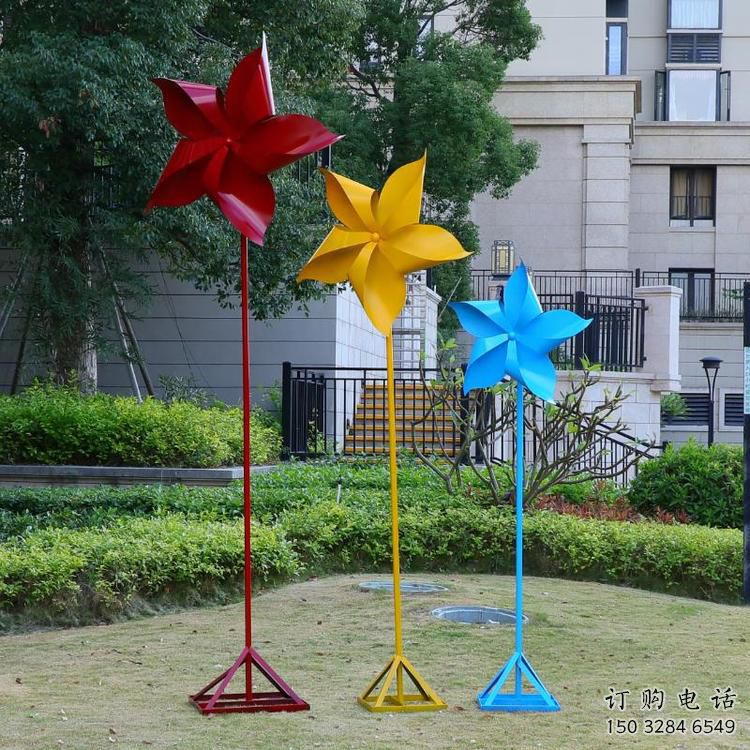 大型商場風(fēng)車雕塑廠家 現(xiàn)代擺件  烤漆不銹鋼風(fēng)車雕塑生產(chǎn)