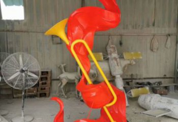 戶(hù)外號(hào)角雕塑廠家 噴漆小品 創(chuàng)意不銹鋼號(hào)角雕塑
