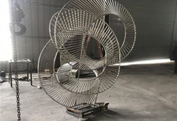 異形環(huán)形雕塑廠家 現(xiàn)代公園小品 拉絲不銹鋼環(huán)形雕塑生產