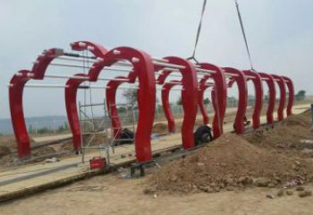 幾何大門(mén)雕塑廠家 公園創(chuàng)意小品 戶外不銹鋼大門(mén)雕塑生產(chǎn)