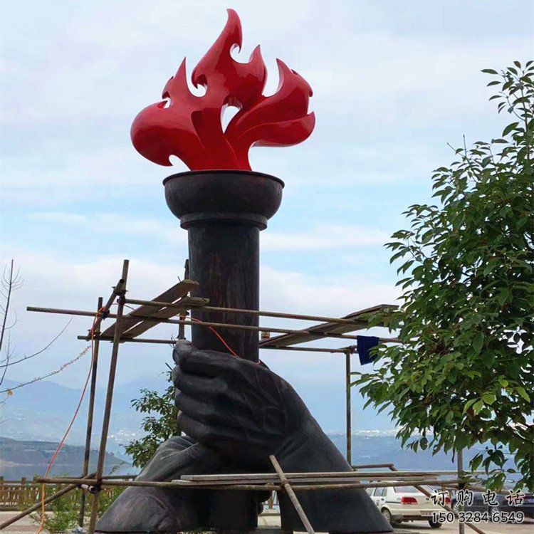 創(chuàng)意火把雕塑廠家 廣場小品 公園不銹鋼火把雕塑結構