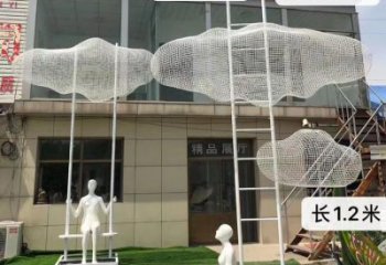 廣場(chǎng)云梯雕塑廠家 鏤空小品 戶外不銹鋼云梯雕塑生產(chǎn)