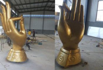 大型商場(chǎng)拈花指雕塑廠家 抽象擺件 戶外不銹鋼拈花指雕塑廠
