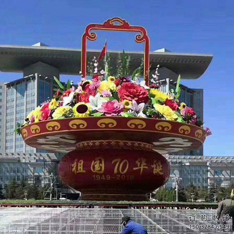 異形花籃雕塑廠家 現(xiàn)代小品 廣場(chǎng)不銹鋼花籃雕塑廠