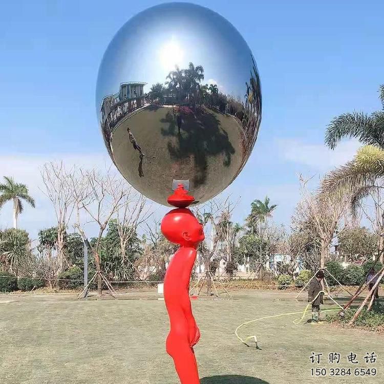 創(chuàng)意頂球雕塑廠家 現(xiàn)代戶外小品 公園不銹鋼頂球雕塑廠