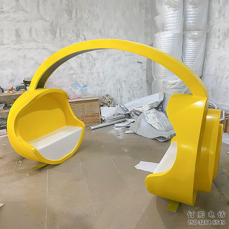 中式耳機(jī)雕塑廠家 歐式小品 游樂(lè)場(chǎng)不銹鋼耳機(jī)雕塑廠
