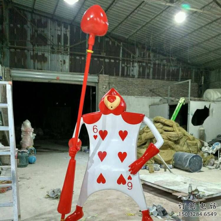 噴漆撲克雕塑廠家 中式村口小品 草地?fù)淇说袼軓S 噴漆撲克雕塑廠家 中式村口小品 草地?fù)淇说袼軓S