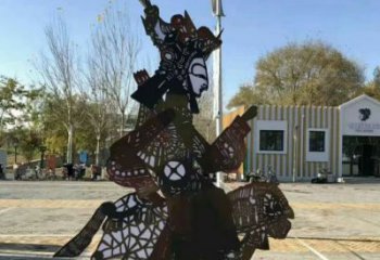抽象皮影戲雕塑廠(chǎng)家 鏤空烤漆小品 異形皮影戲雕塑廠(chǎng)