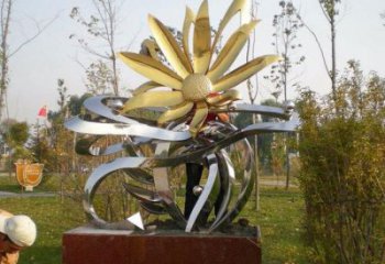 廣場(chǎng)菊雕塑廠(chǎng)家 戶(hù)外創(chuàng)意小品 仿真不銹鋼菊雕塑廠(chǎng)