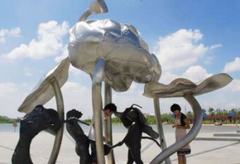仿古荷葉雕塑廠家 戶(hù)外小品 房地產(chǎn)不銹鋼荷葉雕塑廠