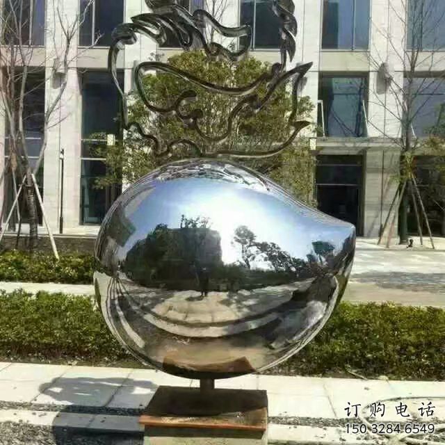 現代豆芽雕塑廠家 大型別墅區(qū)擺件 抽象不銹鋼豆芽雕塑廠