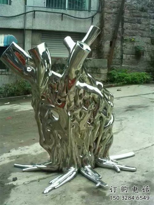 鍛造樹(shù)墩雕塑廠(chǎng)家 抽象小品 戶(hù)外不銹鋼樹(shù)墩雕塑廠(chǎng)