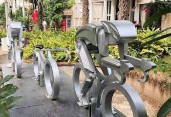 體育場騎車人雕塑廠家 仿真運動小品 體育不銹鋼騎車人雕塑