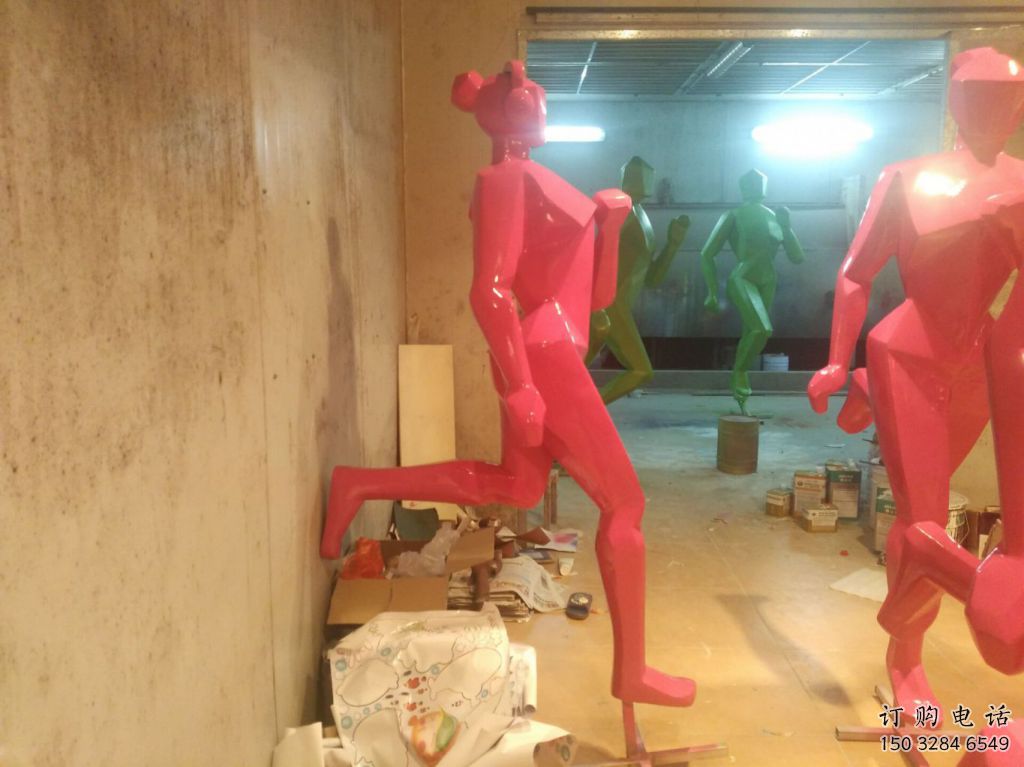 廣場(chǎng)跑步雕塑廠家 幾何小品 戶外不銹鋼跑步雕塑廠