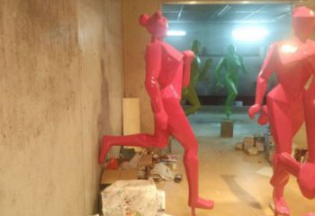 廣場(chǎng)跑步雕塑廠家 幾何小品 戶(hù)外不銹鋼跑步雕塑廠
