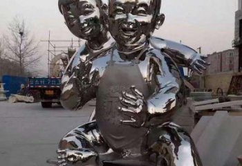 園林娃娃雕塑廠(chǎng)家 鏡面小品 中式不銹鋼娃娃雕塑廠(chǎng)
