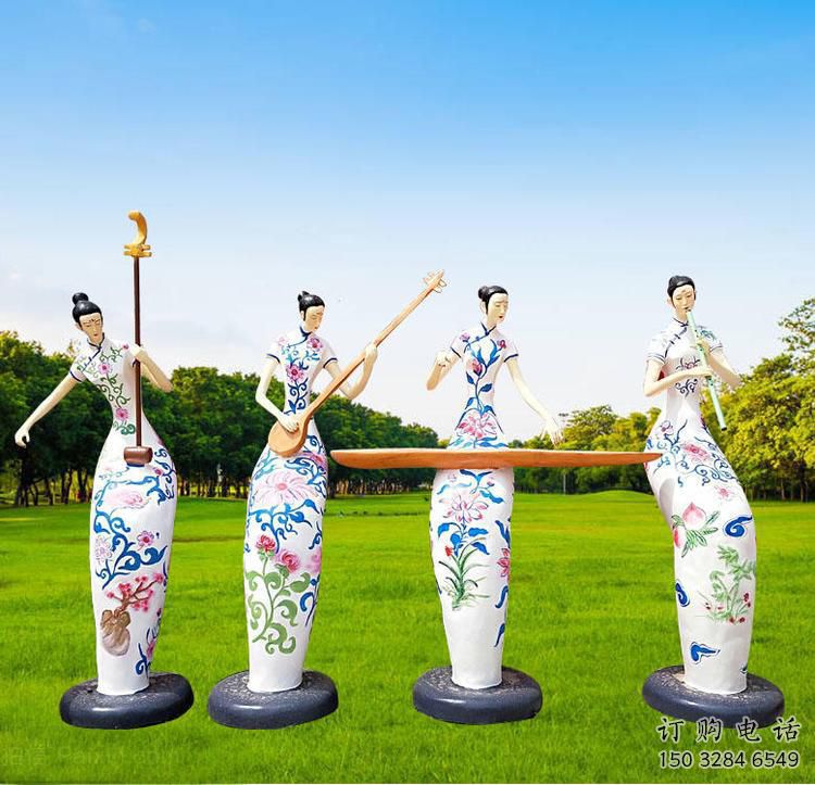 仿古音樂人雕塑廠家 草地小品 房地產(chǎn)不銹鋼音樂人雕塑廠