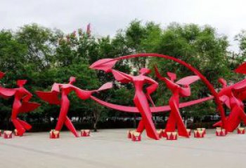 體育扭秧歌雕塑廠家 剪影運動小品 商業(yè)街不銹鋼扭秧歌雕塑廠