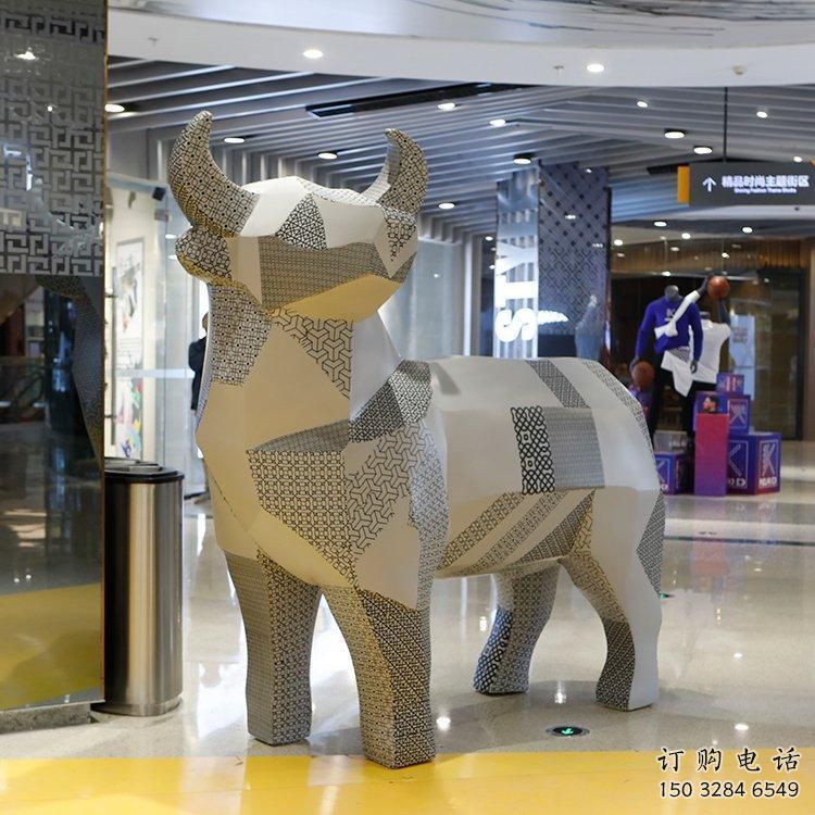 鏤空牛雕塑 動(dòng)物不銹鋼雕塑