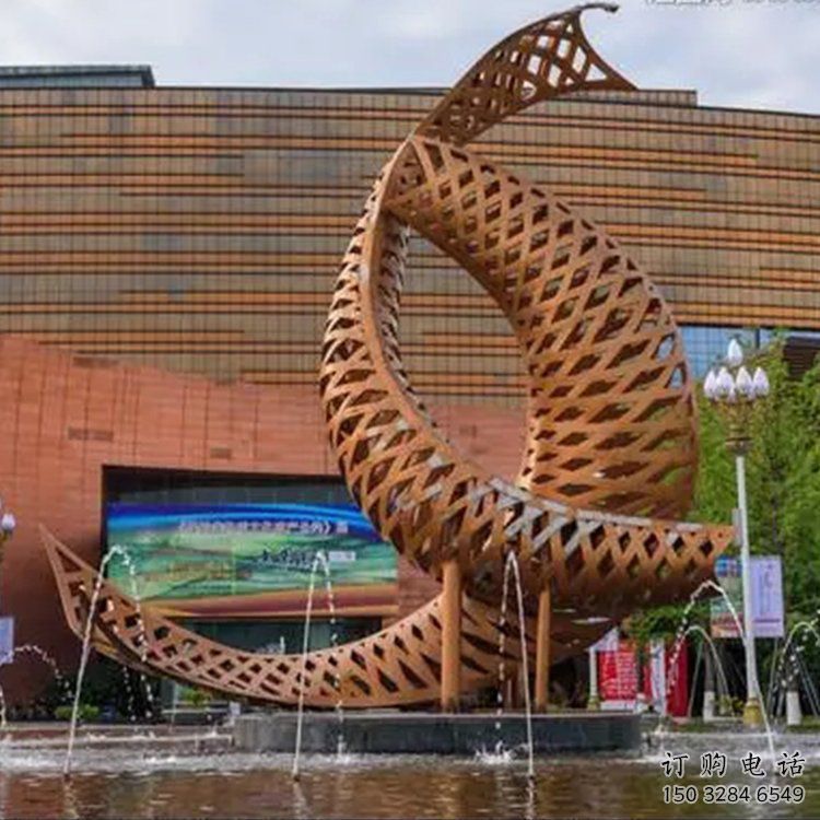 鏤空不銹鋼魚雕塑