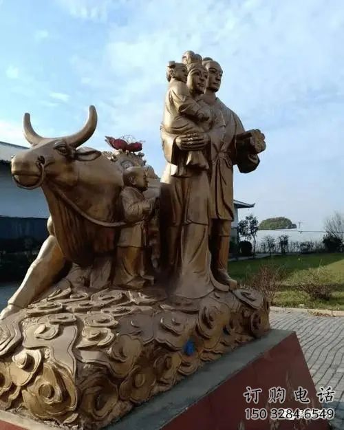 廣場(chǎng)牛郎織女雕塑 公園神話雕塑 抽象不銹鋼擺件
