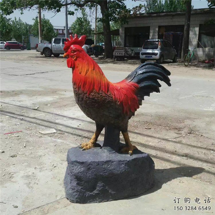 河南售樓部小雞雕塑，家禽小品，鍍銅工藝