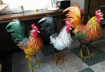 新疆室內(nèi)小雞雕塑，動(dòng)物小品，鐵藝工藝