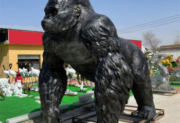 河北酒店猩猩雕塑，家禽主題，鍍銅工藝