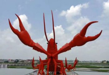 生產(chǎn)彩繪龍蝦雕塑 仿真動物雕塑 步行街擺件
